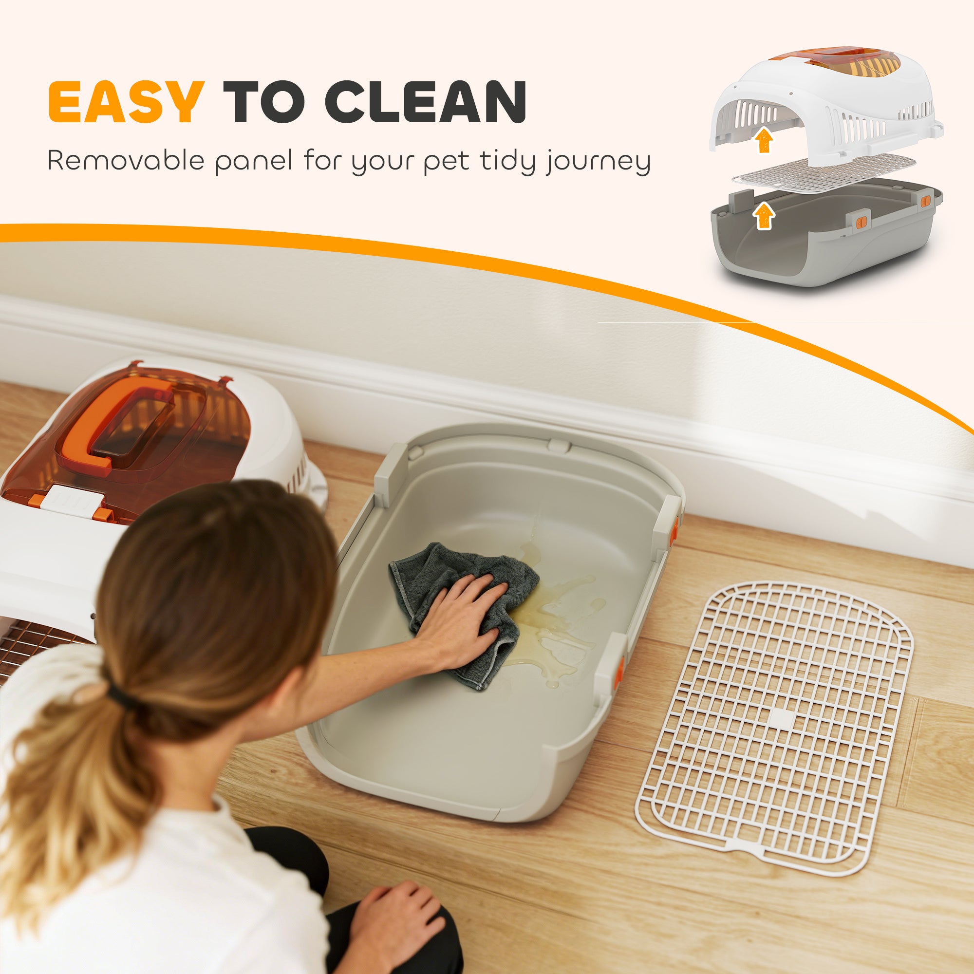 Hard-Sided Travel Pet Carrier, Plastic Dog and Cat Kennel for Small Dogs and Cats, Portable Crate with Steel Wire Door, Feed Bowl, Secure Lock for Car, Airplane, Outdoor