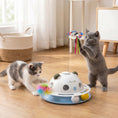 Load image into Gallery viewer, 4-in-1 Interactive Cat Toys for Indoor Cats Adult, Automatic Smart Sensing Kitten Toy with Spinning Butterfly, Shooting Feathers & Catnip Balls, Dual Power Mode for Boredom Relief
