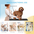 Charger l'image dans la visionneuse de la galerie, 35in Dog Grooming Table with Adjustable Arm, Foldable Pet Grooming Table with Mesh Tray, Two Nooses, Rubber Surface, 35" x 24" x 61", Black

