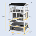 Load image into Gallery viewer, PawHut Wooden Outdoor Cat House, Feral Cat Shelter Kitten Condo with Asphalt Roof, Escape Doors, Condo, Jumping Platform, Light Gray
