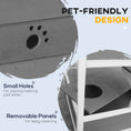 Load image into Gallery viewer, PawHut Wooden Outdoor Cat House, Feral Cat Shelter Kitten Condo with Asphalt Roof, Escape Doors, Condo, Jumping Platform, Light Gray
