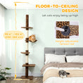 Load image into Gallery viewer, 91"-102" Cat Tree, 5-Tier Floor-to-Ceiling Cat Tower Kitty Activity Center w/ Scratching Post, Cozy Hammock Play Rest Post Pet Furniture for Jumping Climbing, Leopard Print
