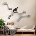 Load image into Gallery viewer, 5Pcs Cat Wall Shelf with Scratching Post, Cat Wall Shelves for Relaxing, Climbing, Cat Wall With Soft Ladder, Cat Bed, Play Ball, Grey
