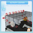 Load image into Gallery viewer, PawHut 31" Extra Large Hamster Cage with Tube Tunnel, Small Animal Cage for Dwarf Hamster, Rat, Gerbil Cage with Deep Glass Bottom, Water Bottle, Food Dish, Exercise Wheel, Ramps
