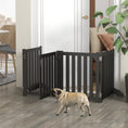 Load image into Gallery viewer, 23.5"H Foldable Dog Gate with Door, 4 Panels Freestanding Pet Gate Barriers Indoor with Support Feet, Puppy Fence for Small Dogs, Black
