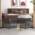 Load image into Gallery viewer, 23.5"H Foldable Dog Gate with Door, 4 Panels Freestanding Pet Gate Barriers Indoor with Support Feet, Puppy Fence for Small Dogs, Black
