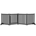 Load image into Gallery viewer, 23.5"H Foldable Dog Gate with Door, 4 Panels Freestanding Pet Gate Barriers Indoor with Support Feet, Puppy Fence for Small Dogs, Black
