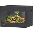 Load image into Gallery viewer, Reptile Terrarium, High-Strength Reptile Vivarium with Sliding Glass Doors, Secure Lock and Top Ventilation, Tarantula Enclosure for Bearded Dragon, Snake and Gecko, 60 x 45 x 45 cm, Black
