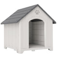 Charger l'image dans la visionneuse de la galerie, Large Plastic Dog House Outdoor Indoor, Water Resistant Puppy Shelter with Base Support, Air Vents, Elevated Floor, for Medium Large Pets, 34.6" L x 31.1" W x 35" H
