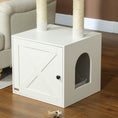 Charger l'image dans la visionneuse de la galerie, Cat Tree with Litter Box Enclosure, Hidden Cat Tower with Sisal Covered Scratching Posts, Large Platform, Bed, Modern Furniture for Indoor Kittens, White
