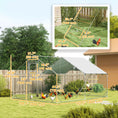 Load image into Gallery viewer, Chicken Run, Large Metal Chicken Coop with Feeding Door, Waterproof & UV-Resistant Cover, Hanging Feeder, Perch, Poultry Cage for Outdoor, Backyard, Farm, for 12-18 Chickens
