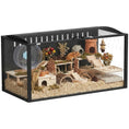Charger l'image dans la visionneuse de la galerie, Hamster Cage, Large Hamster Habitats Steel Frame Chewproof, 0.53m² Transparent Small Animal Cage, Deep Bedding Space for Pets Enrichment, Openable Top, for Rats, Syrian, 41"
