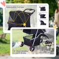 Load image into Gallery viewer, Dog Stroller, One-click Folding Pet Stroller with Cup Holder, 4 Wheels Travel Carrier w/ Brakes, 360° Swiveling Front Wheels, Storage Basket, for XS/Small Dogs Cats, Black
