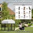 Load image into Gallery viewer, PawHut 3.9' x 3.9' x 4.5' Outdoor Dog Kennel, Welded Wire Heavy Duty Dog Run with 360° Rotating & 4 Level Adjustable Bowls, Dog Kennel Outside with Waterproof & UV Resistant Cover, for S&M Dogs

