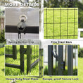 Load image into Gallery viewer, PawHut 3.9' x 3.9' x 4.5' Outdoor Dog Kennel, Welded Wire Heavy Duty Dog Run with 360° Rotating & 4 Level Adjustable Bowls, Dog Kennel Outside with Waterproof & UV Resistant Cover, for S&M Dogs
