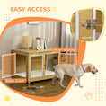 Load image into Gallery viewer, Dog Crate Furniture, Side End Table, Indoor Dog Kennel with Soft Washable Cushion, Wire Mesh, Large Top, for Medium and Large Dogs, 90 x 58 x 65, Oak Tone
