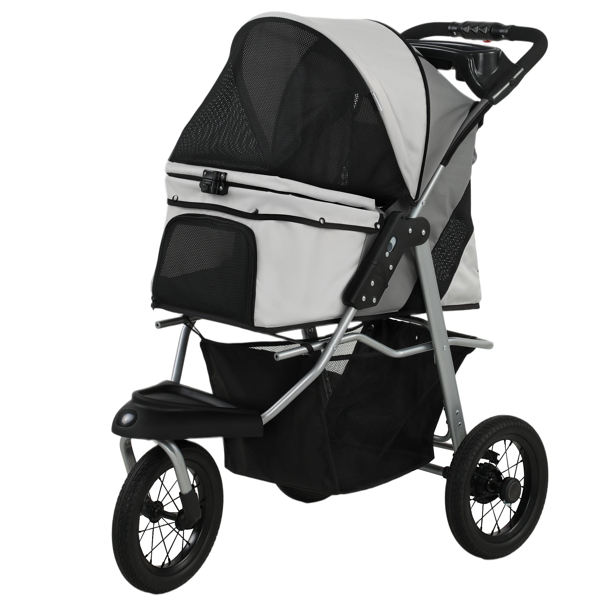 PawHut Dog Stroller, Foldable Dog Stroller with 12