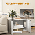 Load image into Gallery viewer, Cat Litter Box Enclosure, Hidden Cat Litter Box Furniture with Double Doors, Hole, Pet House Side End Table, 31.5" x 19" x 20", White
