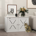 Load image into Gallery viewer, Cat Litter Box Enclosure, Hidden Cat Litter Box Furniture with Double Doors, Hole, Pet House Side End Table, 31.5" x 19" x 20", White
