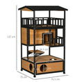 Load image into Gallery viewer, Wooden Outdoor Cat House 3-Tier for Winter Kitten Shelter Lodge w/ Tilted Roof Terrace Jump Step Bottom Tray Elevated Base Waterproof Paint Yellow
