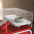 Load image into Gallery viewer, PawHut Two-Story Small Animal Cage Removable from Stand, Guinea Pig Cage, Hedgehog Cage, Chinchilla Cage, Ferret, with Shelf & Wheels, Pet Habitat, 39" x 20.5" x 36.5", Red
