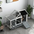 Load image into Gallery viewer, Wooden Rabbit Hutch with Wheels, Guinea Pig Cage, Small Animal House for Outdoor & Indoor with Slide-out Tray, 108 x 58 x 73.5cm, Grey
