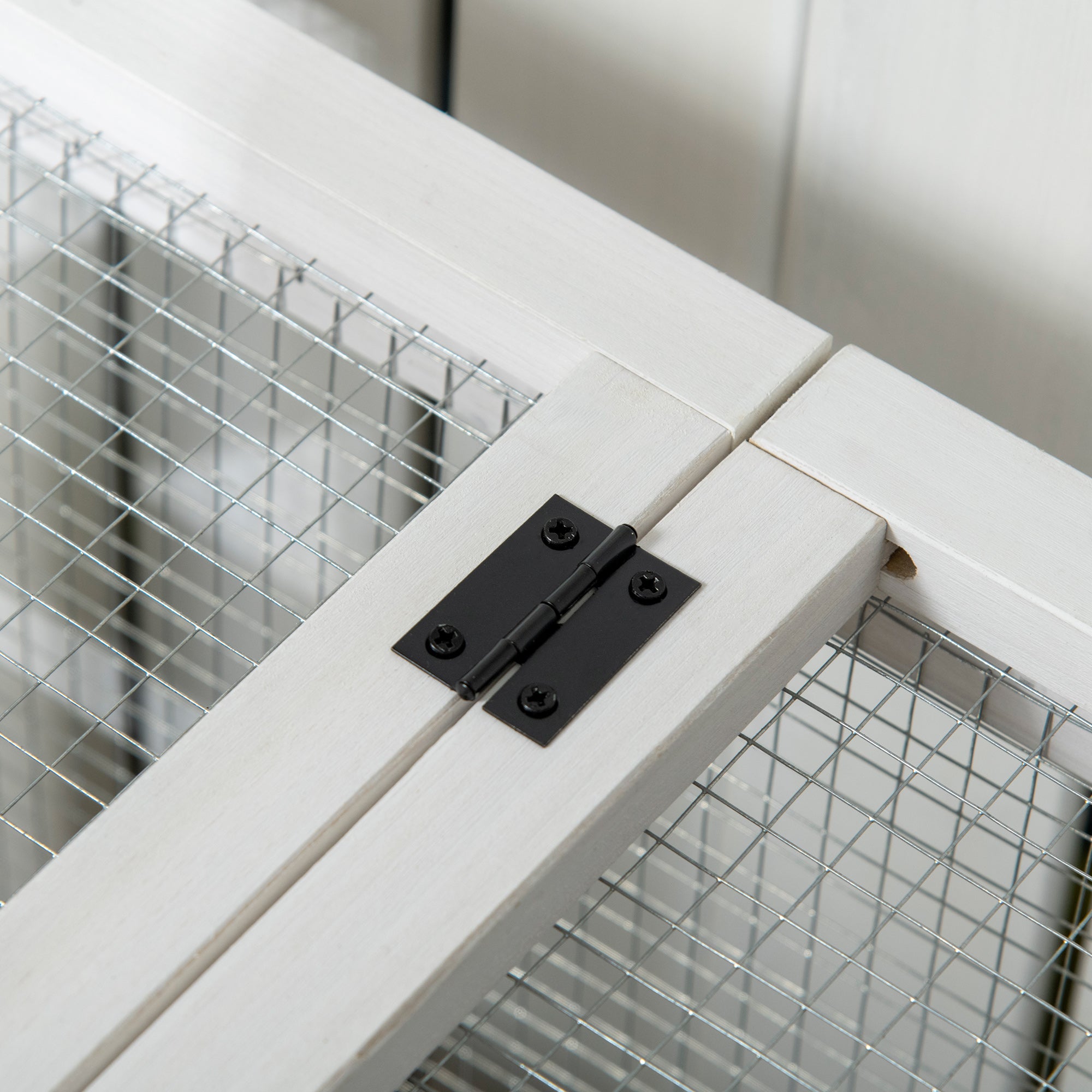 Indoor Rabbit Hutch with Wheels, Bunny Cage with Ramp, Run, Pull Out Tray, Suitable for Rabbit, Guinea Pig, Grey