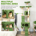 Load image into Gallery viewer, 68 inches Cat Tree, Multi-Level Large Cat Tower Condo with Scratching Posts, Perches, Cat Houses, Dangling Toy, Green
