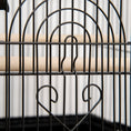 Load image into Gallery viewer, 48" Bird Cage for Finches, Canaries, Budgies, Indoor Parrot Cage with Perch, Swing, Food Container, Slide-out Tray, Handle, Stand, Bottom Shelf, Black

