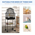 Load image into Gallery viewer, 48" Bird Cage for Finches, Canaries, Budgies, Indoor Parrot Cage with Perch, Swing, Food Container, Slide-out Tray, Handle, Stand, Bottom Shelf, Black
