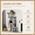 Load image into Gallery viewer, Cat Tree for Large Cats Adult, 58" Tall Cat Tree with Scratching Posts, Large Cat Tower for Indoor Cats with Bed, House, Toys, Grey
