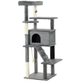 Load image into Gallery viewer, Cat Tree for Large Cats Adult, 58" Tall Cat Tree with Scratching Posts, Large Cat Tower for Indoor Cats with Bed, House, Toys, Grey
