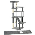 Load image into Gallery viewer, Cat Tree for Large Cats Adult, 58" Tall Cat Tree with Scratching Posts, Large Cat Tower for Indoor Cats with Bed, House, Toys, Grey
