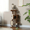 Charger l'image dans la visionneuse de la galerie, Cat Tree for Large Cat Adults, 41 Inch Cat Tower for Indoor Cats w/ Scratching Posts, Cat Bed, Condo, Jumping Platforms, Toy Balls, Leopard Print
