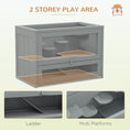 Load image into Gallery viewer, Wooden Hamster Cage Mouse Mice Rodent Small Animals Hutch Exercise Play House 60 x 35 x 42cm, Grey
