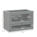 Load image into Gallery viewer, Wooden Hamster Cage Mouse Mice Rodent Small Animals Hutch Exercise Play House 60 x 35 x 42cm, Grey
