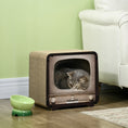Load image into Gallery viewer, Cat Scratching Board, Cat Scratcher TV Shape Corrugated Cardboard 2 in 1 Cat House with Catnip, for Indoor Cats, Brown
