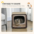 Load image into Gallery viewer, Cat Scratching Board, Cat Scratcher TV Shape Corrugated Cardboard 2 in 1 Cat House with Catnip, for Indoor Cats, Brown
