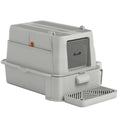 Charger l'image dans la visionneuse de la galerie, 80L Stainless Steel Cat Litter Box with Lid, XL Metal Litter Box for Big Cats with 180° Flip Cover, Pull-Out Drawer Tray, High Sided, Pedal, Metal Scoop, Light Grey
