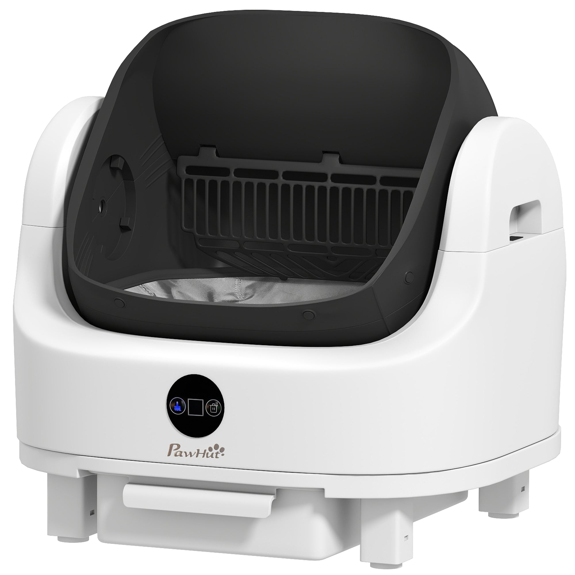 Self Cleaning Litter Box, Open-Top Automatic Cat Litter Box with Integrated Safety Protection, Odor-Free Waste Disposal, Trash Bag, Large Waste Bin, for Multiple Cats