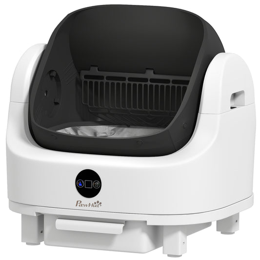 Self Cleaning Litter Box, Open-Top Automatic Cat Litter Box with Integrated Safety Protection, Odor-Free Waste Disposal, Trash Bag, Large Waste Bin, for Multiple Cats