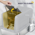 Load image into Gallery viewer, Stainless Steel Cat Litter Box, Extra Large Metal Cat Litter Tray with Lid, Scoop, Filter Bags, Grey
