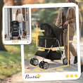 Load image into Gallery viewer, Pet Stroller for Small Miniature Dogs Cats Foldable Travel Carriage with Wheels Zipper Entry Cup Holder Storage Basket Black
