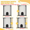 Load image into Gallery viewer, 30"-41" Extra Wide Pet Gate with Small Door, 35"H Dog Gate with Safety Gate Barrier, Stair Pressure Fit, Auto Close, Double Locking, for Doorways, Hallways, Black
