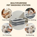 Load image into Gallery viewer, 27L Collapsible Dog Bath Tub for Small Dogs & Cats, Portable Pet Bath Tub with Drainage Hole, Space Saving Foldable Puppy Bathtub for Indoor & Outdoor, Grey
