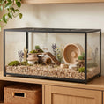 Load image into Gallery viewer, Large Hamster Cage, Chewproof Metal Rat Cage with Deep Base, Openable Top & Excellent Ventilation, Transparent Small Animal Habitat for Syrian Dwarf Hamster, Gerbil, 100 x 50 x 52.5 cm, Black
