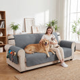 Load image into Gallery viewer, Waterproof Sofa Cover 3 Seater, Soft Couch Cover for Dogs Cats Pets, Non Slip Sofa Slipcoevr with Elastic Straps Furniture Protector for Living Room, Grey
