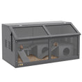 Load image into Gallery viewer, Wooden Hamster Cage, Gerbil Cage for Syrian Hamster with Exercise Play House, Openable Top 85 x 45 x 44cm - Grey

