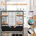 Load image into Gallery viewer, Large Hamster Cage with 7" Deep Tray, 43" Rolling Gerbil Cage with Storage Shelf, Big Exercise Wheel, Tube System, Hut, Platforms, Ramps, for Syrian, Gerbil, Rat
