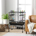 Load image into Gallery viewer, Large Hamster Cage with 7" Deep Tray, 43" Rolling Gerbil Cage with Storage Shelf, Big Exercise Wheel, Tube System, Hut, Platforms, Ramps, for Syrian, Gerbil, Rat
